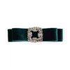 Green Velvet Bow Hairclip