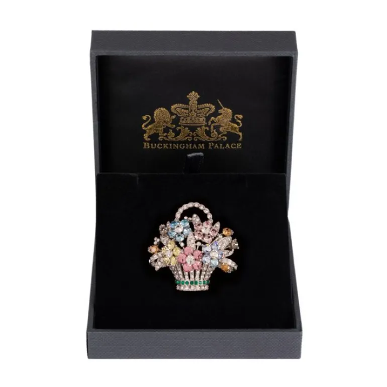 Pastel Flower Basket Brooch
