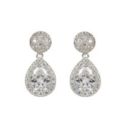 Silver Drop Teardrop Earrings