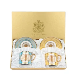 Special Edition Lustre Turquoise And Yellow Coffee Cup And Saucer